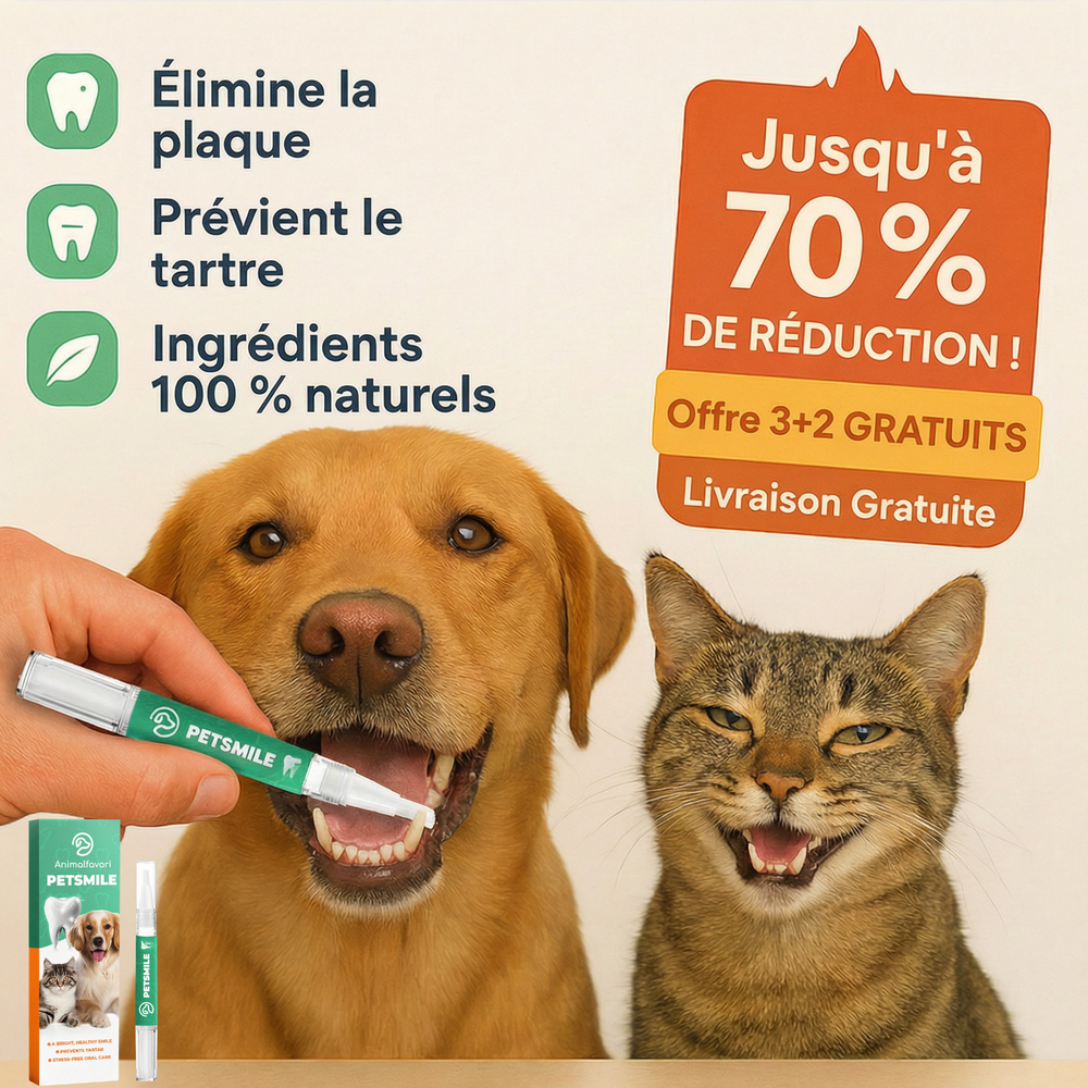 PetSmile™ | Dites adieu à la plaque dentaire et à la mauvaise haleine!